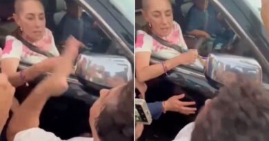 Adulta mayor rechaza saludo y exige a Sheinbaum resolver presunto robo de propiedad