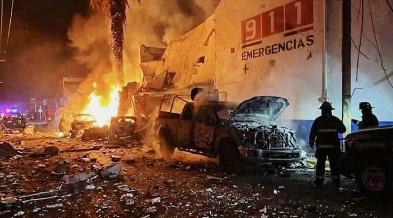 Coche bomba detona en Comandancia de Ojocaliente; siete heridos y operativo de seguridad