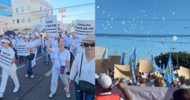 Globos blancos y fichas de desaparecidos en marcha por la paz; “Sinaloa ponte de pie”