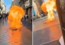 Bombero sufre explosión de aerosol en barricada en llamas durante protestas estudiantil en Burdeos
